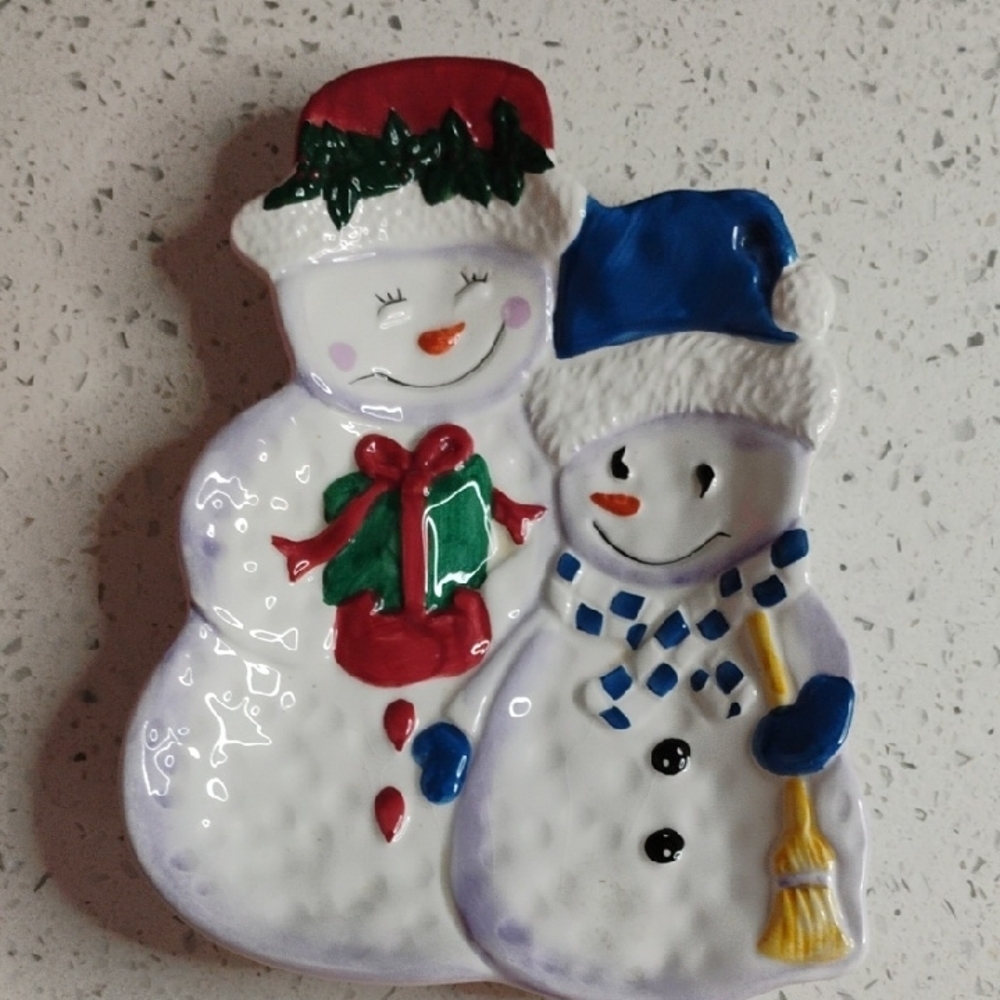 Bath & Body Works Snowman Holiday Soap Dish-Trinket Tray-Spoon Rest